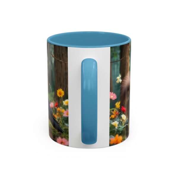 Forest Challenge Accent Coffee Mug - Nature Lovers Gift, Squirrel and Raven Design, Unique Kitchen Decor, Woodland Theme, Animal Coffee Cup, - Image 40