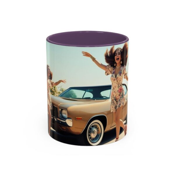 Retro Floral Accent Coffee Mug - Vintage Car Design, Fun Gift for Car Lovers, Floral Mug, Unique Coffee Cup, 11oz & 15oz - Image 51