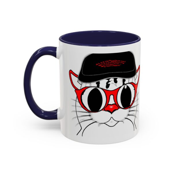 Cool Cat Accent Coffee Mug, Fun Cat Lover Gift, Unique Cat Art Mug, Coffee Lover Gift, Pet Owner Accessory, Quirky Home Decor - Image 12