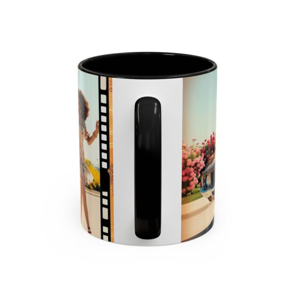Retro Floral Accent Coffee Mug - Vintage Car Design, Fun Gift for Car Lovers, Floral Mug, Unique Coffee Cup, 11oz & 15oz - Image 5