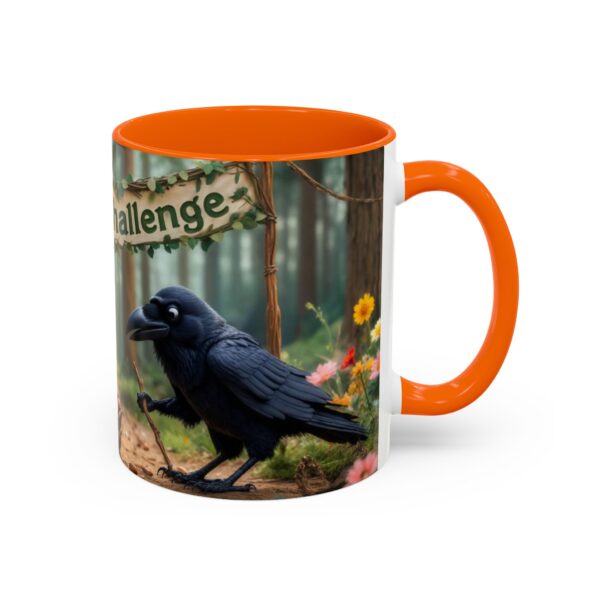 Forest Challenge Accent Coffee Mug - Nature Lovers Gift, Squirrel and Raven Design, Unique Kitchen Decor, Woodland Theme, Animal Coffee Cup, - Image 47