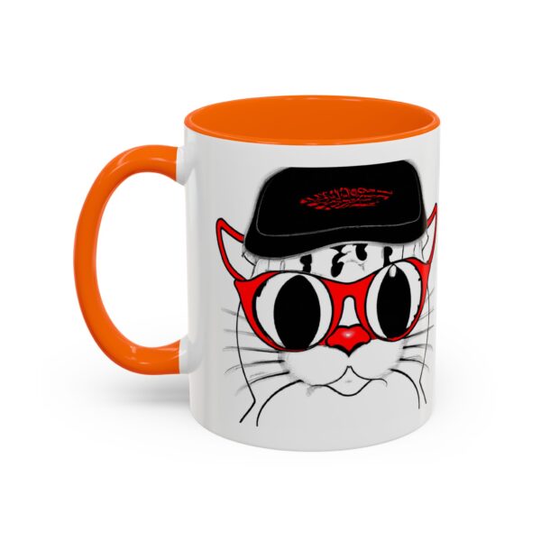 Cool Cat Accent Coffee Mug, Fun Cat Lover Gift, Unique Cat Art Mug, Coffee Lover Gift, Pet Owner Accessory, Quirky Home Decor - Image 4
