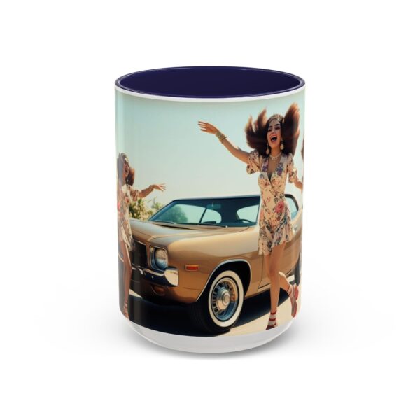 Retro Floral Accent Coffee Mug - Vintage Car Design, Fun Gift for Car Lovers, Floral Mug, Unique Coffee Cup, 11oz & 15oz - Image 24