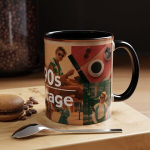 1990s Vintage Accent Coffee Mug - Retro Vibe, Perfect Gift for Nostalgia Lovers, Ideal for Home or Office, Trendy Mug