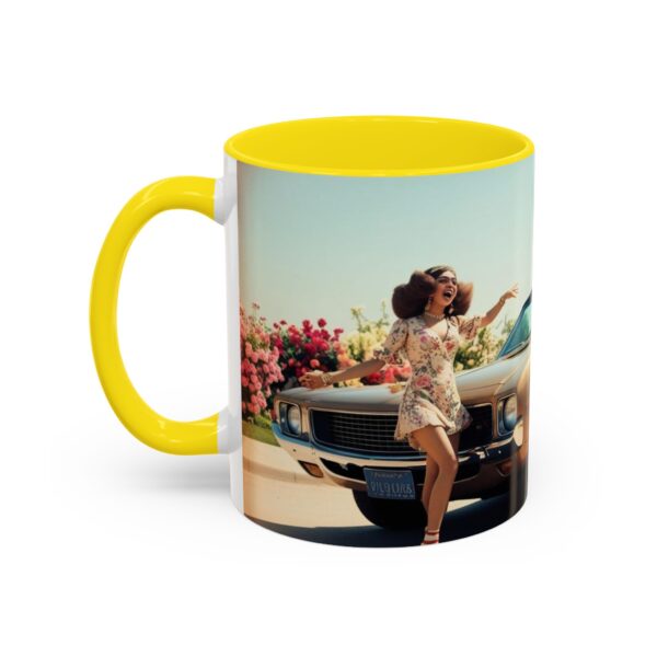 Retro Floral Accent Coffee Mug - Vintage Car Design, Fun Gift for Car Lovers, Floral Mug, Unique Coffee Cup, 11oz & 15oz - Image 58