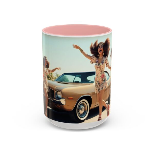 Retro Floral Accent Coffee Mug - Vintage Car Design, Fun Gift for Car Lovers, Floral Mug, Unique Coffee Cup, 11oz & 15oz - Image 29