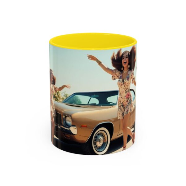 Retro Floral Accent Coffee Mug - Vintage Car Design, Fun Gift for Car Lovers, Floral Mug, Unique Coffee Cup, 11oz & 15oz - Image 56