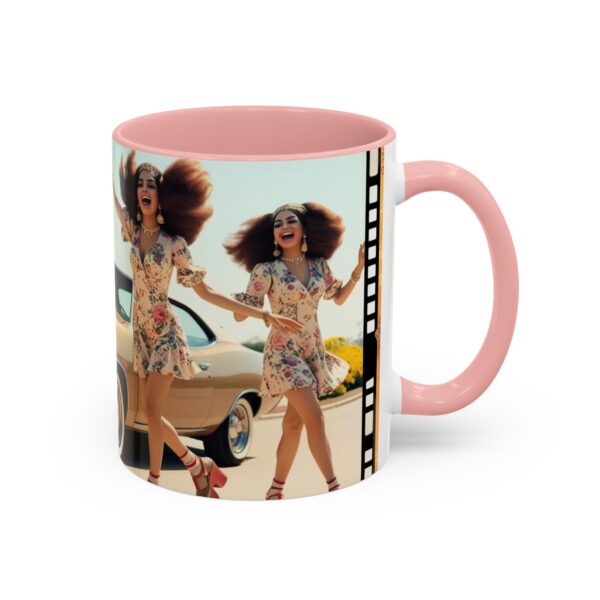 Retro Floral Accent Coffee Mug - Vintage Car Design, Fun Gift for Car Lovers, Floral Mug, Unique Coffee Cup, 11oz & 15oz - Image 11