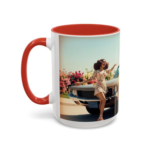 Retro Floral Accent Coffee Mug - Vintage Car Design, Fun Gift for Car Lovers, Floral Mug, Unique Coffee Cup, 11oz & 15oz - Image 35