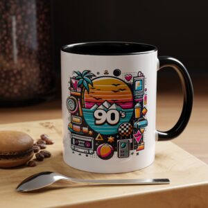 Retro 90's Accent Coffee Mug | Vintage Style, Perfect Gift for Nostalgia Lovers, Ideal for Home & Office, Daily Use