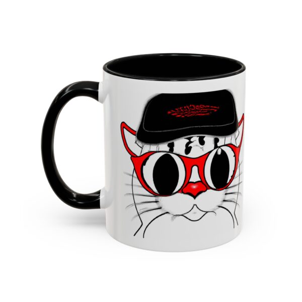 Cool Cat Accent Coffee Mug, Fun Cat Lover Gift, Unique Cat Art Mug, Coffee Lover Gift, Pet Owner Accessory, Quirky Home Decor - Image 8