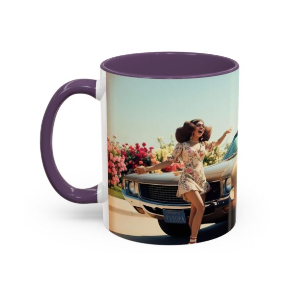 Retro Floral Accent Coffee Mug - Vintage Car Design, Fun Gift for Car Lovers, Floral Mug, Unique Coffee Cup, 11oz & 15oz - Image 53