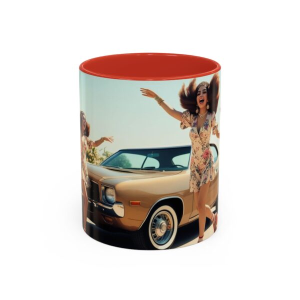 Retro Floral Accent Coffee Mug - Vintage Car Design, Fun Gift for Car Lovers, Floral Mug, Unique Coffee Cup, 11oz & 15oz - Image 15