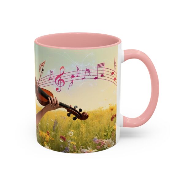 Musical Nature Scene Coffee Mug, Perfect Gift for Musicians, Birthday, Garden Lovers, Relaxation, Floral Art, Home Decor - Image 3