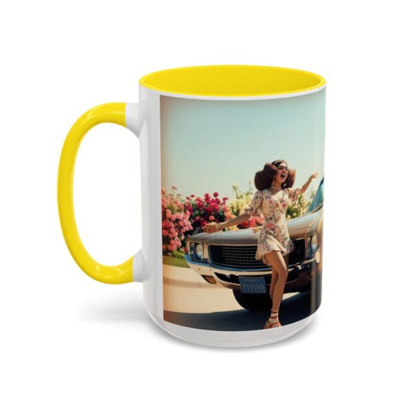 Retro Floral Accent Coffee Mug - Vintage Car Design, Fun Gift for Car Lovers, Floral Mug, Unique Coffee Cup, 11oz & 15oz - Image 71