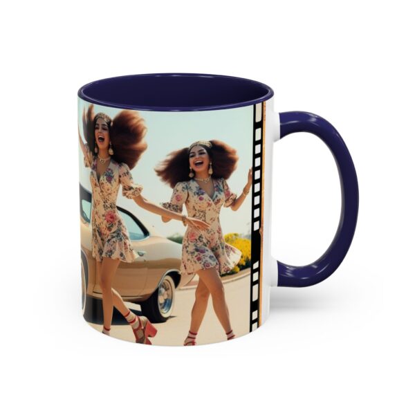 Retro Floral Accent Coffee Mug - Vintage Car Design, Fun Gift for Car Lovers, Floral Mug, Unique Coffee Cup, 11oz & 15oz - Image 7