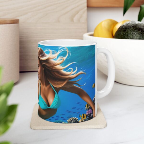 Ocean Paradise Ceramic Mug, Beach Lover Gift, Nature Lover Mug, Swimming Enthusiast Cup, Summer Vibes Drinkware - Image 6