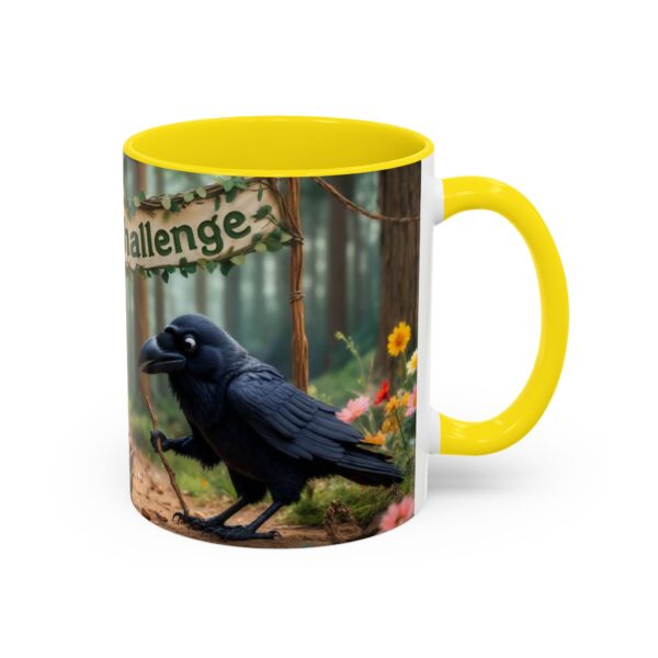 Forest Challenge Accent Coffee Mug - Nature Lovers Gift, Squirrel and Raven Design, Unique Kitchen Decor, Woodland Theme, Animal Coffee Cup, - Image 55