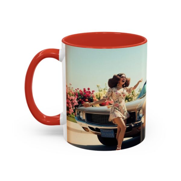 Retro Floral Accent Coffee Mug - Vintage Car Design, Fun Gift for Car Lovers, Floral Mug, Unique Coffee Cup, 11oz & 15oz - Image 17