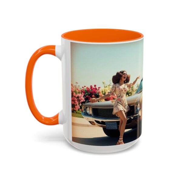 Retro Floral Accent Coffee Mug - Vintage Car Design, Fun Gift for Car Lovers, Floral Mug, Unique Coffee Cup, 11oz & 15oz - Image 62
