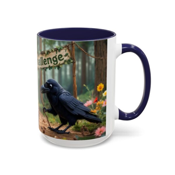 Forest Challenge Accent Coffee Mug - Nature Lovers Gift, Squirrel and Raven Design, Unique Kitchen Decor, Woodland Theme, Animal Coffee Cup, - Image 25