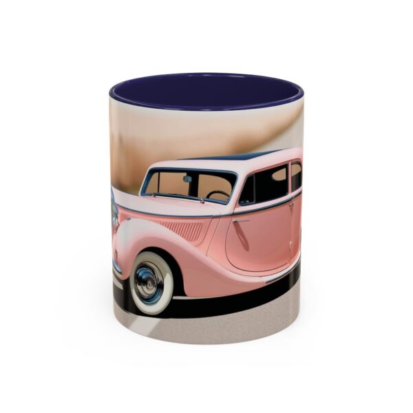 Vintage Pink Car Coffee Mug | Retro Auto Lover Gift, Steampunk Mug, Cute Car Decor, Car Enthusiast Present, Pink Vintage Decor - Image 6