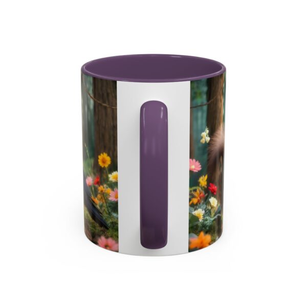 Forest Challenge Accent Coffee Mug - Nature Lovers Gift, Squirrel and Raven Design, Unique Kitchen Decor, Woodland Theme, Animal Coffee Cup, - Image 53