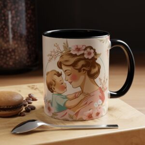 Vintage Floral Mother's Day Coffee Mug, Perfect Gift for Mom, Cute Mama and Baby Design, 11oz and 15oz Options, Mother's Day Gift, Coffee