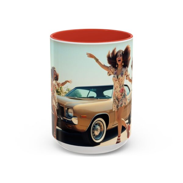 Retro Floral Accent Coffee Mug - Vintage Car Design, Fun Gift for Car Lovers, Floral Mug, Unique Coffee Cup, 11oz & 15oz - Image 33