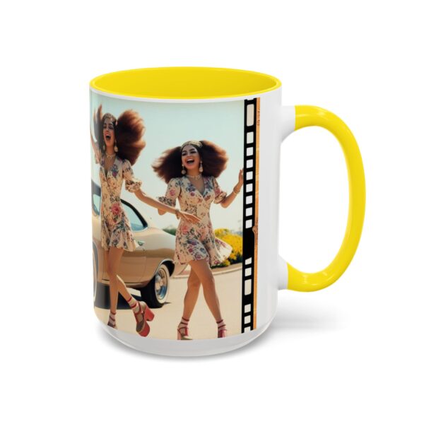 Retro Floral Accent Coffee Mug - Vintage Car Design, Fun Gift for Car Lovers, Floral Mug, Unique Coffee Cup, 11oz & 15oz - Image 70