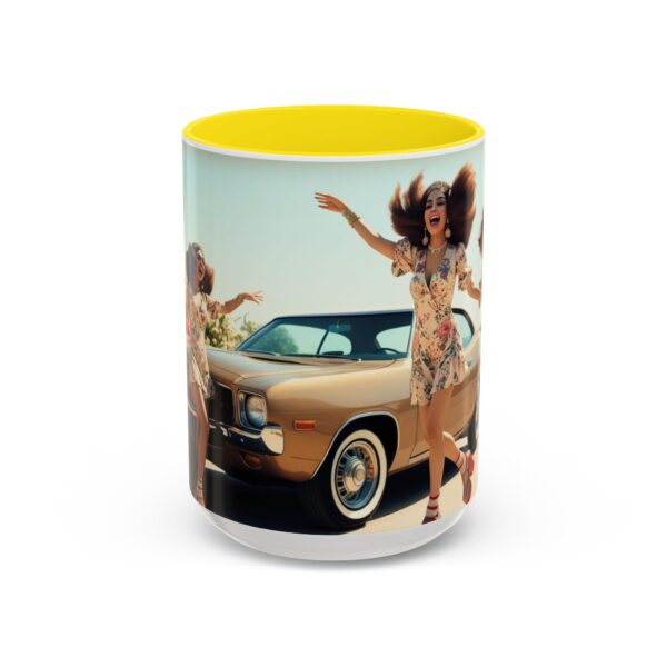 Retro Floral Accent Coffee Mug - Vintage Car Design, Fun Gift for Car Lovers, Floral Mug, Unique Coffee Cup, 11oz & 15oz - Image 69