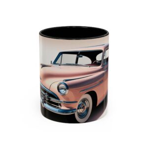 Vintage Car Accent Coffee Mug, Retro Automobile Gift, Classic Car Lover Mug, Unique Office Mug, 15oz Drinking Cup