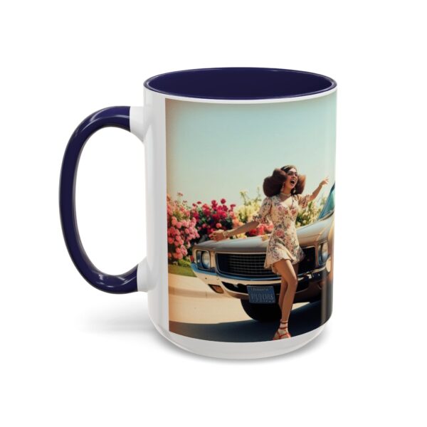 Retro Floral Accent Coffee Mug - Vintage Car Design, Fun Gift for Car Lovers, Floral Mug, Unique Coffee Cup, 11oz & 15oz - Image 26