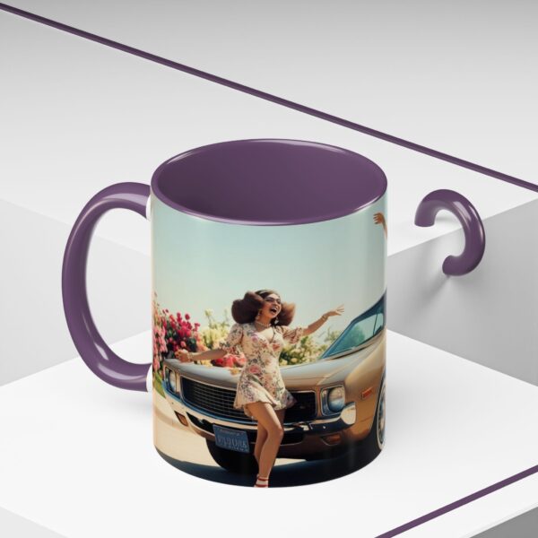 Retro Floral Accent Coffee Mug - Vintage Car Design, Fun Gift for Car Lovers, Floral Mug, Unique Coffee Cup, 11oz & 15oz - Image 55