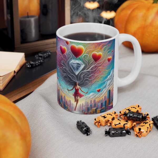 Colorful Love City Ceramic Mug, Heart Art, Coffee Mug, Gift for Her, Romantic Atmosphere, Home Decor,  11oz 15oz - Image 6