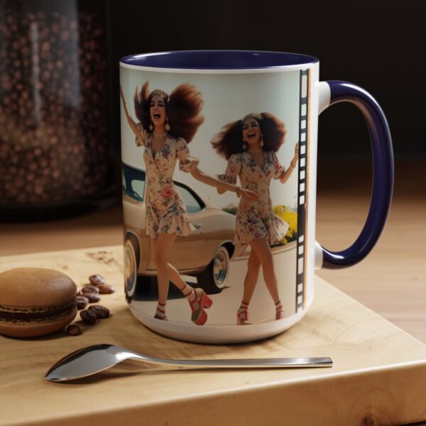 Retro Floral Accent Coffee Mug - Vintage Car Design, Fun Gift for Car Lovers, Floral Mug, Unique Coffee Cup, 11oz & 15oz - Image 28