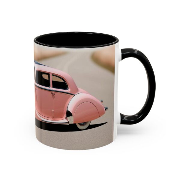 Vintage Pink Car Coffee Mug | Retro Auto Lover Gift, Steampunk Mug, Cute Car Decor, Car Enthusiast Present, Pink Vintage Decor - Image 3