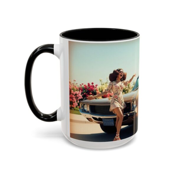 Retro Floral Accent Coffee Mug - Vintage Car Design, Fun Gift for Car Lovers, Floral Mug, Unique Coffee Cup, 11oz & 15oz - Image 22