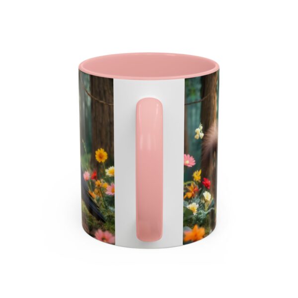 Forest Challenge Accent Coffee Mug - Nature Lovers Gift, Squirrel and Raven Design, Unique Kitchen Decor, Woodland Theme, Animal Coffee Cup, - Image 13