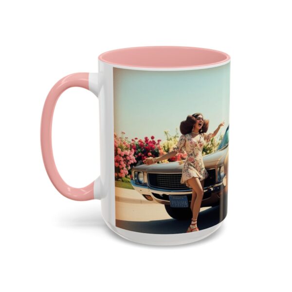 Retro Floral Accent Coffee Mug - Vintage Car Design, Fun Gift for Car Lovers, Floral Mug, Unique Coffee Cup, 11oz & 15oz - Image 31