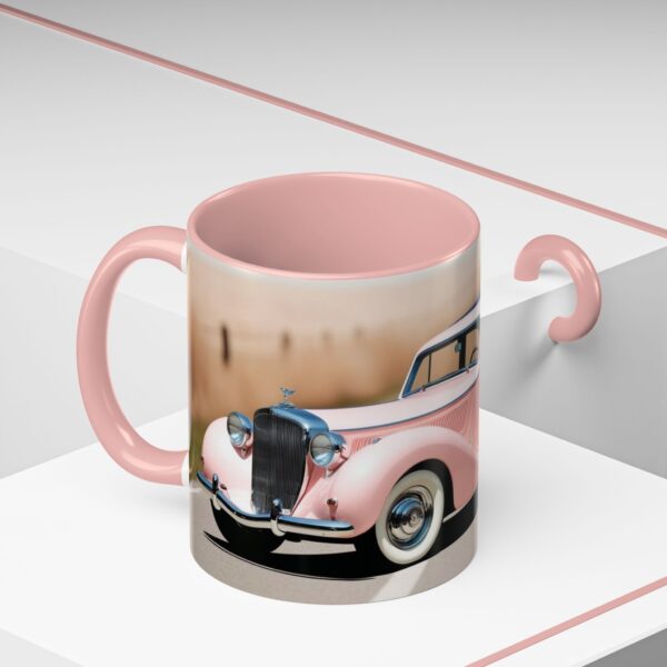 Vintage Pink Car Coffee Mug | Retro Auto Lover Gift, Steampunk Mug, Cute Car Decor, Car Enthusiast Present, Pink Vintage Decor - Image 15