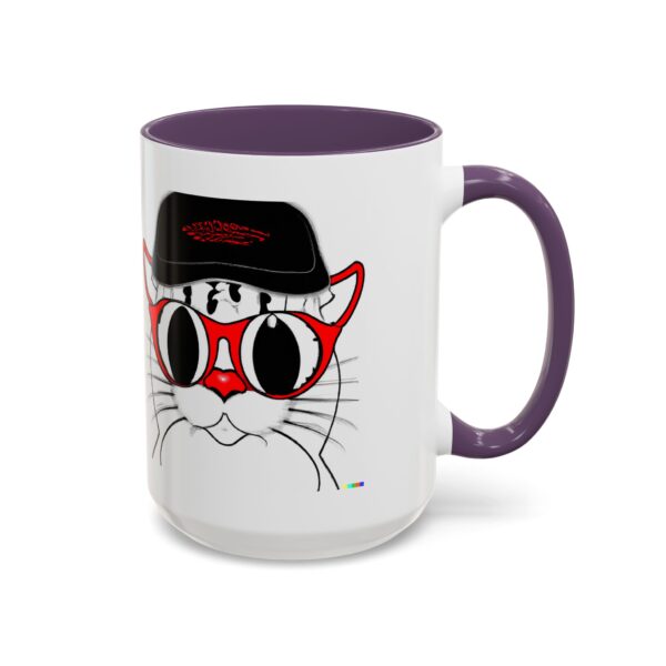 Cool Cat Accent Coffee Mug, Fun Cat Lover Gift, Unique Cat Art Mug, Coffee Lover Gift, Pet Owner Accessory, Quirky Home Decor - Image 61