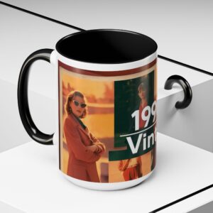 1990s Vintage Accent Coffee Mug, Retro Coffee Cup, Gift for Nostalgia Lovers, Cool Drinkware, 90s Themed Mug