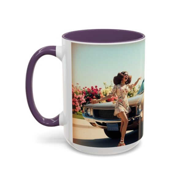 Retro Floral Accent Coffee Mug - Vintage Car Design, Fun Gift for Car Lovers, Floral Mug, Unique Coffee Cup, 11oz & 15oz - Image 67