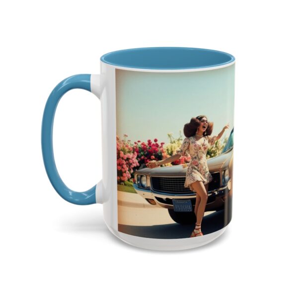 Retro Floral Accent Coffee Mug - Vintage Car Design, Fun Gift for Car Lovers, Floral Mug, Unique Coffee Cup, 11oz & 15oz - Image 44