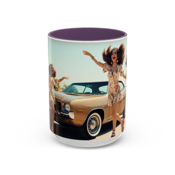 Retro Floral Accent Coffee Mug - Vintage Car Design, Fun Gift for Car Lovers, Floral Mug, Unique Coffee Cup, 11oz & 15oz - Image 65