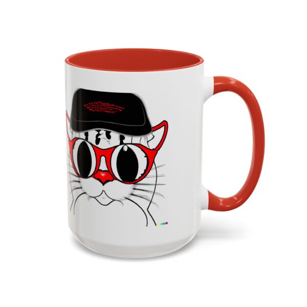 Cool Cat Accent Coffee Mug, Fun Cat Lover Gift, Unique Cat Art Mug, Coffee Lover Gift, Pet Owner Accessory, Quirky Home Decor - Image 36