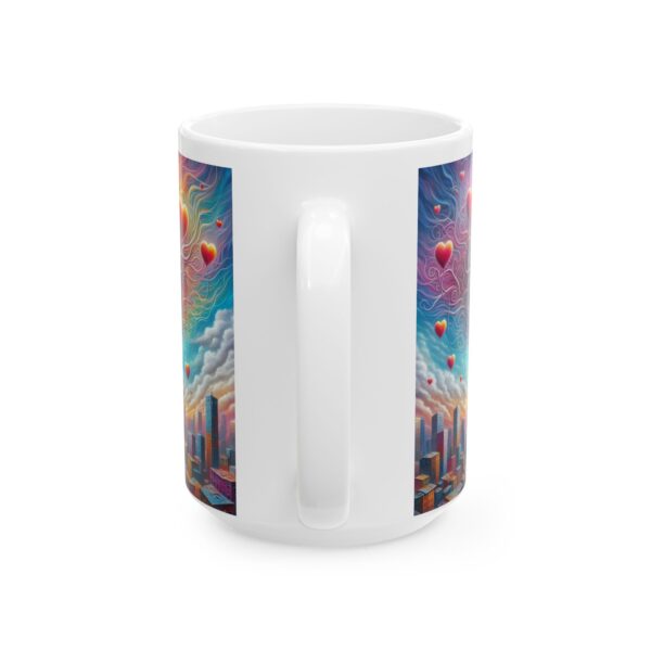 Colorful Love City Ceramic Mug, Heart Art, Coffee Mug, Gift for Her, Romantic Atmosphere, Home Decor,  11oz 15oz - Image 9