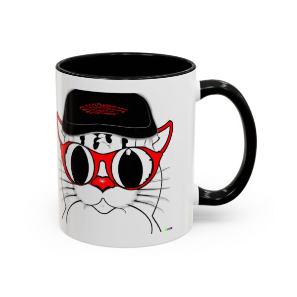 Cool Cat Accent Coffee Mug, Fun Cat Lover Gift, Unique Cat Art Mug, Coffee Lover Gift, Pet Owner Accessory, Quirky Home Decor - Image 7