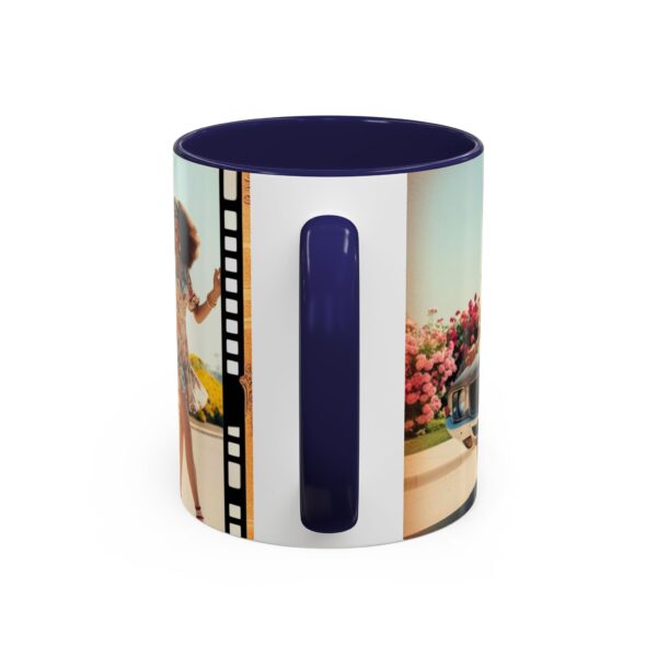 Retro Floral Accent Coffee Mug - Vintage Car Design, Fun Gift for Car Lovers, Floral Mug, Unique Coffee Cup, 11oz & 15oz - Image 9